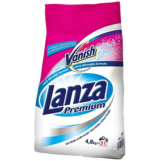 Lanza Premium Regular prací prášok systémom odstraňovanie škvŕn 51 dávok 4,8 kg