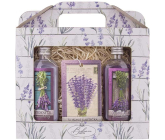 Bohemia Gifts Levanduľový sprchový gél 100 ml + olej do kúpeľa 100 ml + vonná karta, kozmetická sada pre ženy