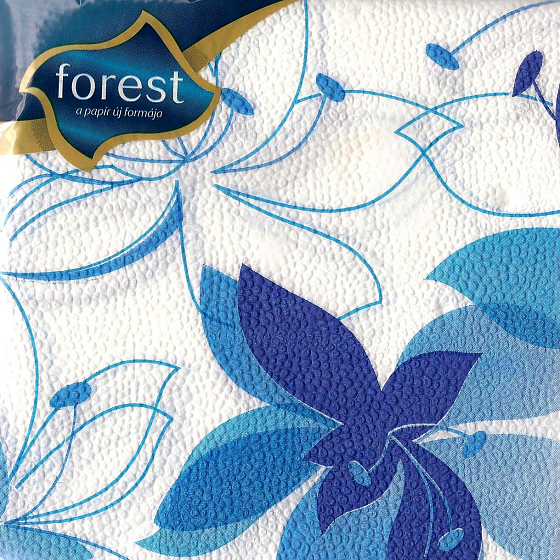 Forest Papierové obrúsky 1 vrstvové 30 x 30 cm 45 kusov Modrý kvet