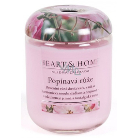 Heart & Home Popínavá ruža Sójová vonná sviečka veľká horí až 70 hodín 310 g