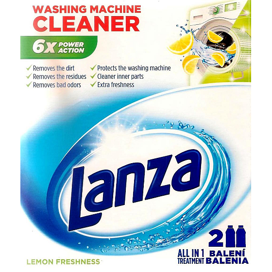 Lanza Lemon Freshness tekutý čistič práčky 2 x 250 ml