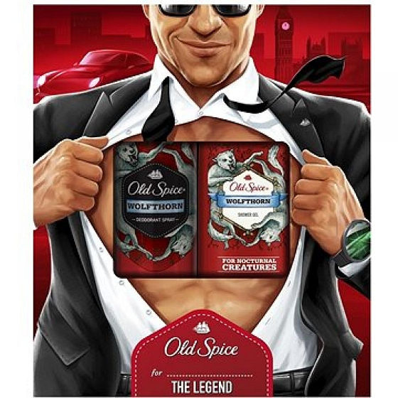 Old Spice Wolfthorn sprchový gél 250 ml + dezodorant sprej 150 ml, kozmetická sada pre mužov
