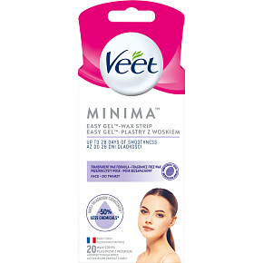 Veet Minima Easy-Gel voskové pásky na tvár, 20 ks