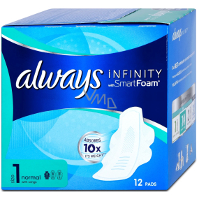 Always Infinity Normálne hygienické vložky s krídlami 12 kusov