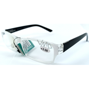 Berkeley Dioptrické okuliare na čítanie +3,5 plastové biele, čierne bočnice 1 kus MC2062