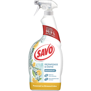 SAVO univerzální dezinfekčný sprej Pomeranč a Citronová tráva, 700 ml SAVO univerzální dezinfekčný sprej Pomeranč a Citronová tráva, 700 ml
