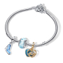 Charm Striebro 925 Luminozné Disney Popoluška Murano sklo, korálka na náramok film