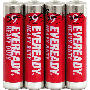 Eveready AAA zinkovo-chloridové tužkové batérie, 4 ks