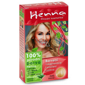 Henna Prírodná farba na vlasy Zlatý blond 114 prášková 33 g