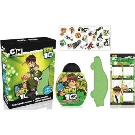 Cartoon Network Ben 10 2v1 sprchový gél a šampón 250 ml + hubku na umývanie