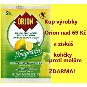 Orion Fragrance Citrón & Zelený čaj závěsné kolíčky proti molům 2 kusy