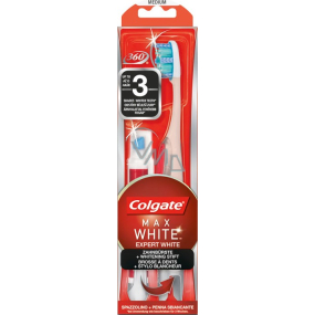 Colgate Max White Expert White Medium strednej zubná kefka + bieliace pero 5 ml