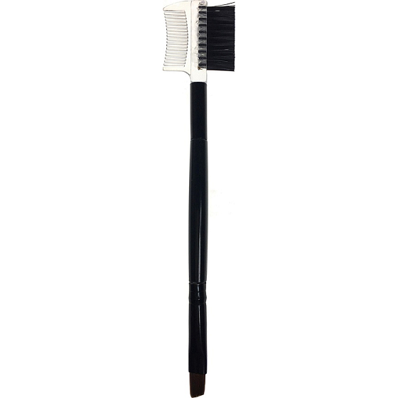 Kozmetický štetec obojstranný + hrebienok na obočie a mihalnice 13,5 cm 30220