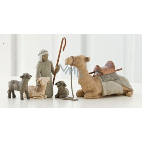 Willow Tree - Pastier a zvieratá do betlehema, ťava - Obklopujú nový život láskou a vrúcnosťou, výška pastiera vrátane palice 18,5 cm, výška pastiera bez palice 14 cm