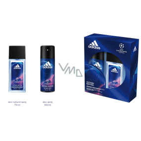 Adidas UEFA Champions League Victory Edition parfumovaný deodorant sklo pre mužov 75 ml + dezodorant sprej 150, kozmetická sada