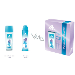 Adidas Pure Lightness parfumovaný deodorant sklo 75 ml + dezodorant sprej 150 ml, kozmetická súprava pre ženy