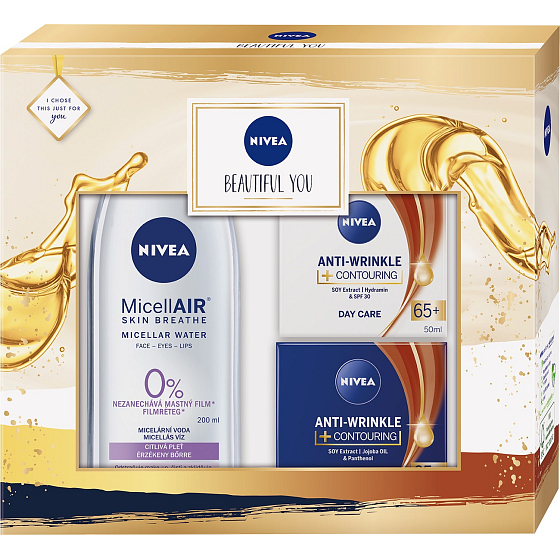 Nivea Beautiful You denný krém 50 ml + nočný krém 50 ml + micelárna voda 200 ml, kozmetická súprava pre ženy