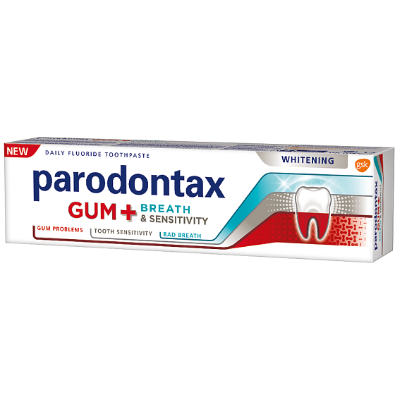 Parodontax Gum+Breath a Sensitivity bieliaca zubná pasta 75 ml