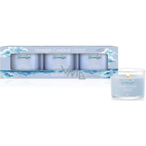 Yankee Candle Votivná sviečka Ocean Air v skle 3 x 37 g, darčeková sada