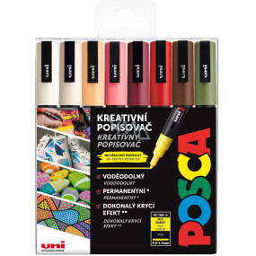 Posca Univerzálna sada akrylových fixiek 0,9 - 1,3 mm Jesenný mix zemitých tónov 8 kusov PC-3M