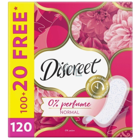 Discreet Normal deo No Perfume slip intimné vložky na každodenné použitie 120 ks