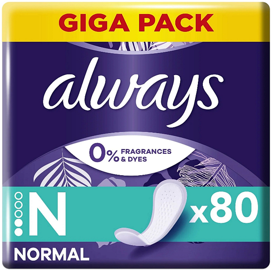 Always Normal Fresh Protection slipper intímne vložky bez parfumu 80 ks