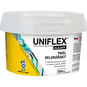 Uniflex olejový sklenársky tmel, pretrebiteľný, 500 g