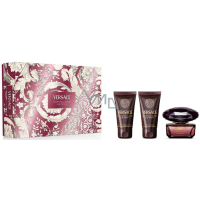 Versace Crystal Noir Pour Femme parfémovaná voda 50 ml + sprchový gel 50 ml + telové mlieko 50 ml, darčeková sada pre ženy