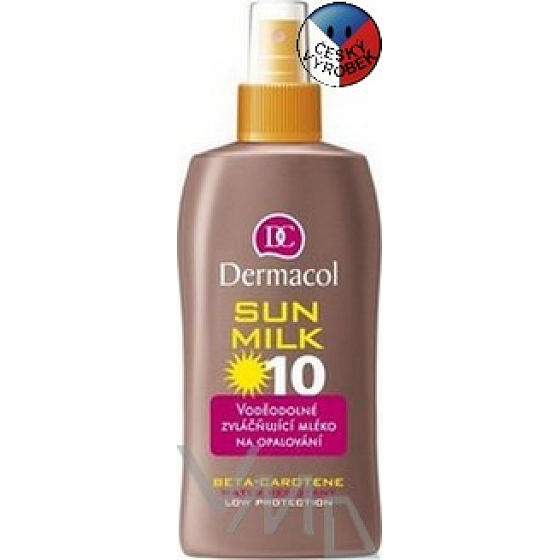 Dermacol Sun Milk SPF 10 Vodeodolné zvláčňujúce mlieko na opaľovanie 200 ml sprej