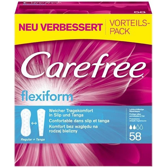 Carefree Flexiform slipové intímne vložky 58 kusov