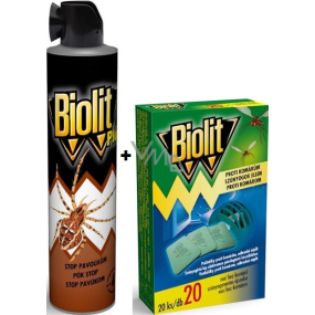 Biolit Plus Stop pavúkom sprej 400 ml + Biolit vankúšiky do elektrického odpudzovače komárov náplň 20 kusov