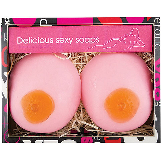 Bohemia Gifts Urbanova sexi kozmetika Prsia ručne vyrábané toaletné mydlo v krabičke 2 x 150 g