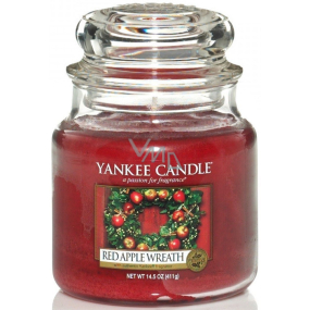 Yankee Candle Red Apple Wreath - Veniec z červených jabĺčok vonná sviečka Classic malá sklo 104 g
