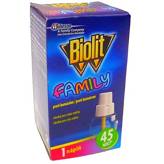 Biolit Family Elektrický odparovač proti komárom náhradná náplň 45 nocí 27 ml