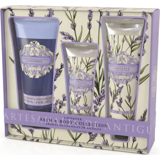 Somerset Toiletry Levanduľa luxusný telový krém 130 ml + sprchový gél 200 ml + luxusný krém na ruky 60 ml, kozmetická sada