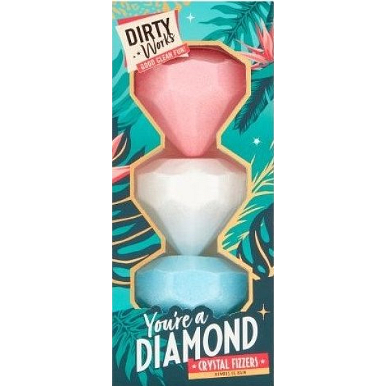 Dirty Works you are a Diamond šumivé bomba do kúpeľa 3 x 60 g, kozmetická sada