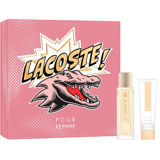 Lacoste pour Femme parfumovaná voda 50 ml + telové mlieko 100 ml, darčeková sada pre ženy