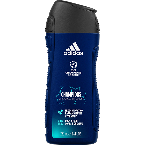 Adidas UEFA Champions League 2v1 sprchový gél a šampón pre mužov 250 ml