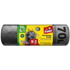 Fino Zeus Flex Odpadkové vrecia sťahovacie čierne 23 µ, 70 litrov 55 x 85 cm, 8 + 2 kusy