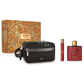 Versace Eros Flame parfumovaná voda 100 ml + parfumovaná voda 10 ml + kozmetická taška, darčeková sada pre mužov