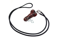 Obsidian červený Penis amulet pro plodnost, přívěsek přírodní kámen ručně broušený 3 cm, kámen záchrany