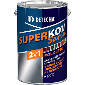 Detecha Superkov Satin 2v1 základný i vrchný náter na kov, pololesk, Ral 8017 hnedá čokoláda, 5 kg Detecha Superkov Satin 2v1 základný i vrchný náter na kov, pololesk, Ral 8017 hnedá čokoláda, 5 kg