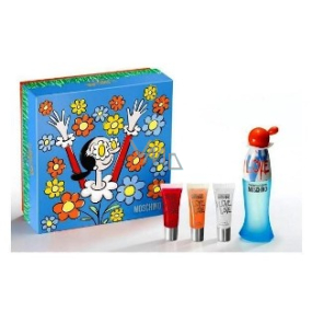 Moschino I Love Love toaletná voda 50 ml + 3 lesky na pery, darčeková sada