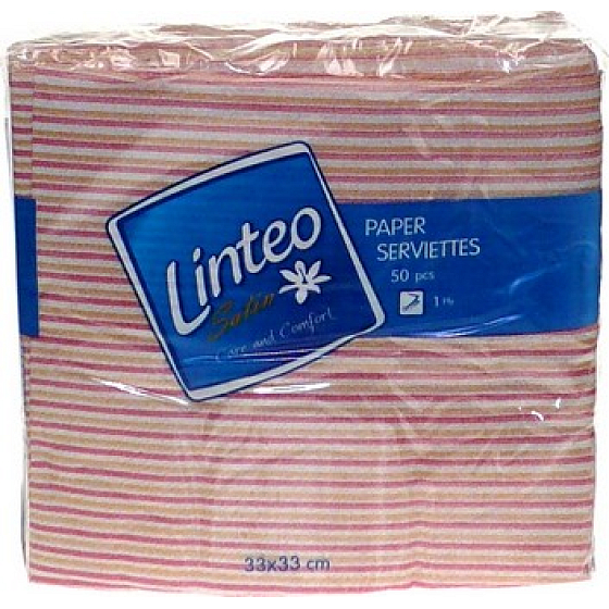 Linteo Satin papierové obrúsky 33 x 33 cm 50 kusov prúžkované