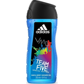 Adidas Team Five 2v1 sprchový gél na telo a vlasy pre mužov 250 ml