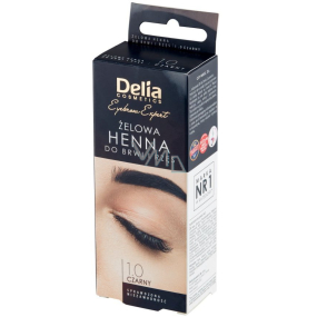 Delia Cosmetics Henna Tint gél na farbenie obočia 1.0 čierna 1 kus