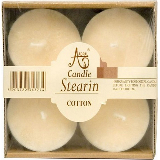 Adpal Stearin Maxi Cotton - Bavlna vonné čajové sviečky 4 kusy