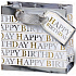 BSB Luxusná darčeková papierová taška 36 x 26 x 14 cm Happy Birthday biela LDT 378-A4