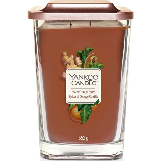 Yankee Candle Sweet Orange Spice - Sladký pomaranč a korenie sójová vonná sviečka Elevation veľká sklo 2 knôty 553 g