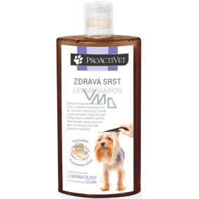 Proactivet Zdravá srsť derma šampón pre výživu, upokojenie podráždenej kože a jemnú starostlivosť o srsť aj u najnáročnejších psov 250 ml